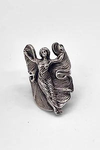 Giant Art Nouveau Sterling Silver Figural Lady Ring Selected by MARMALADE