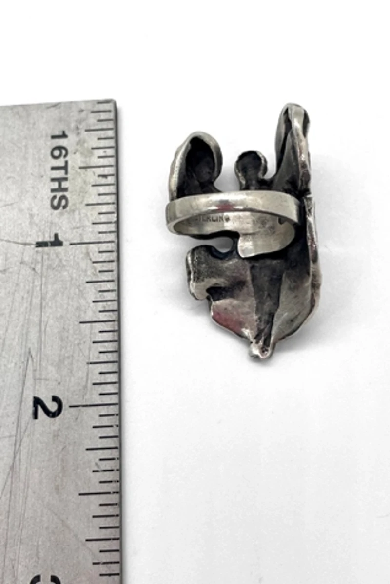 Giant Art Nouveau Sterling Silver Figural Lady Ring Selected by MARMALADE