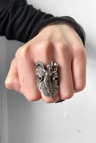 Giant Art Nouveau Sterling Silver Figural Lady Ring Selected by MARMALADE