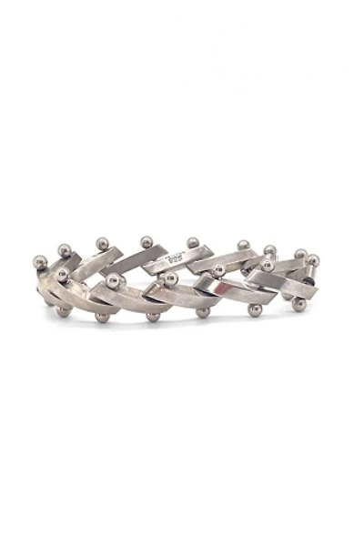Sterling Silver Mid-Century Zig-Zag Bar Bracelet Selected by MARMALADE