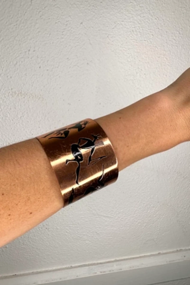 Modernist Copper with Inlay Cuff Selected by Cherry