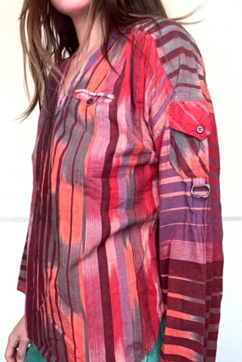 1970s Multi Stripe Hippie Shirt Selected by Cherry