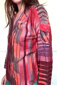 1970s Multi Stripe Hippie Shirt Selected by Cherry