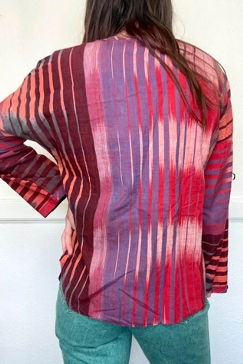 1970s Multi Stripe Hippie Shirt Selected by Cherry