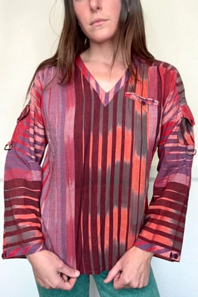 1970s Multi Stripe Hippie Shirt Selected by Cherry