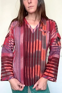 1970s Multi Stripe Hippie Shirt Selected by Cherry
