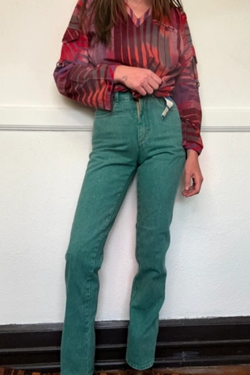 Deadstock Early 80s Green Calvin Klein Denim Pants Selected by Cherry
