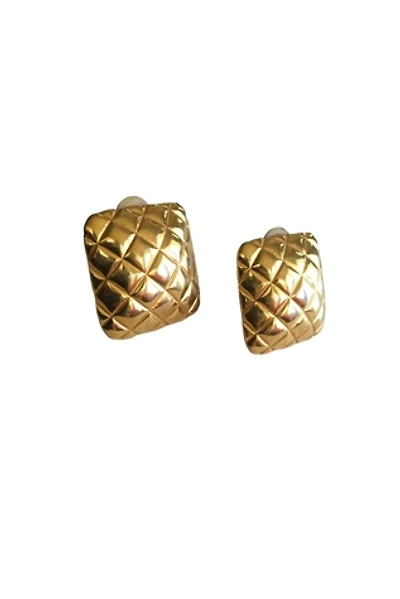 Vintage Gold Square Earrings Selected By Ankh By Racquel Vintage