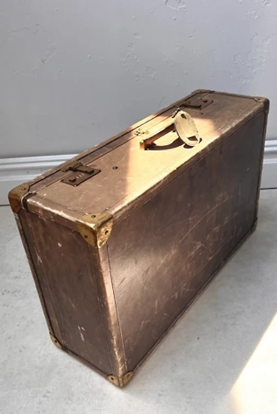 Vintage Bottega Venetta Scuffed Leather Large Suitcase Selected by Anna Corinna