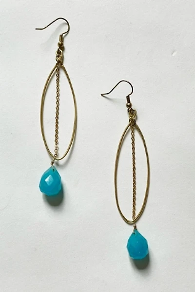 Vintage Y2K Blue Stone Dangle Earrings Selected by FernMercantile
