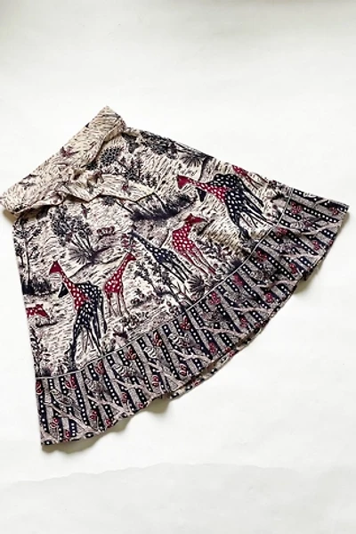Vintage 1970's Giraffe and Bird Wrap Skirt Selected by FernMercantile