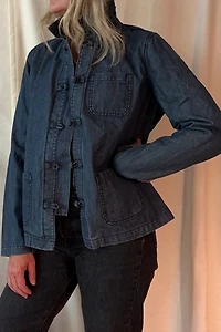 Denim Chore Coat with Knot Closure Selected by KA.TL.AK