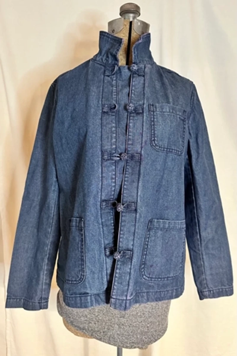 Denim Chore Coat with Knot Closure Selected by KA.TL.AK