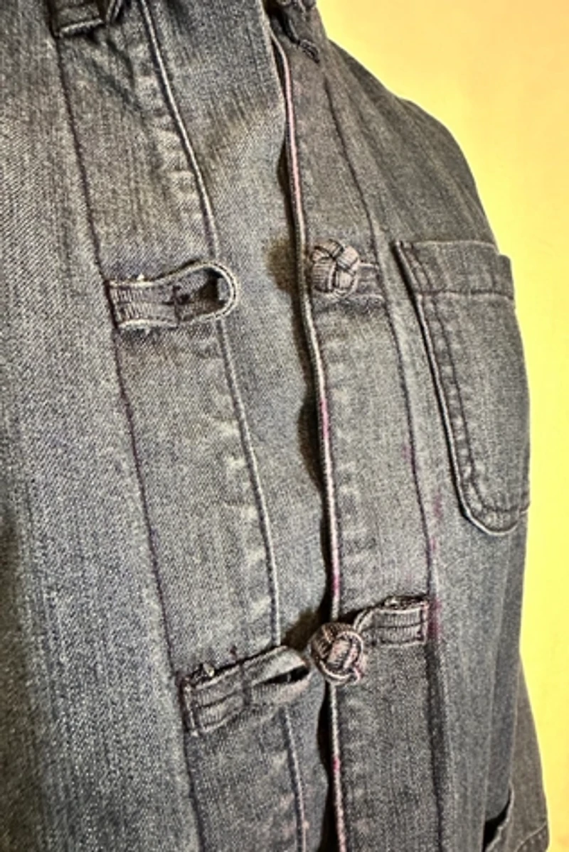 Denim Chore Coat with Knot Closure Selected by KA.TL.AK