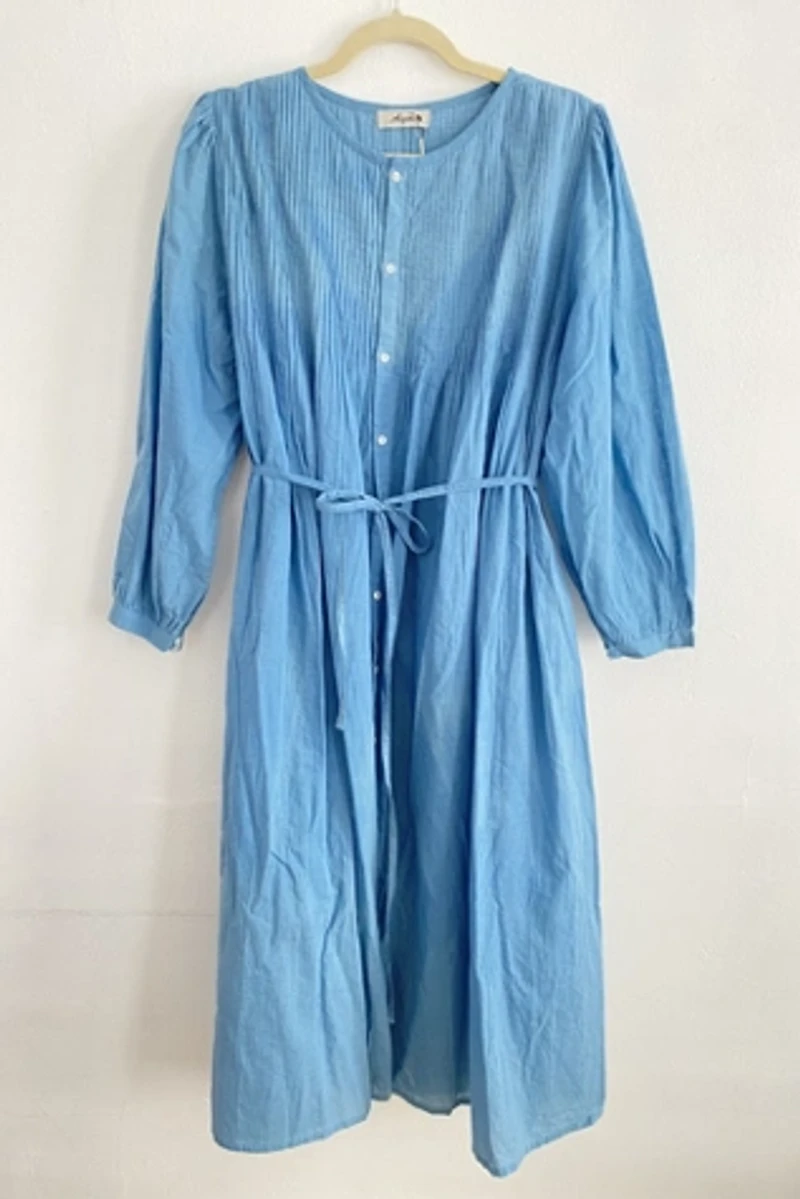 NWT Ichi Antiquities Light Blue Cotton Dress Selected by The Curatorial Dept.