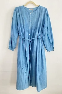 NWT Ichi Antiquities Light Blue Cotton Dress Selected by The Curatorial Dept.