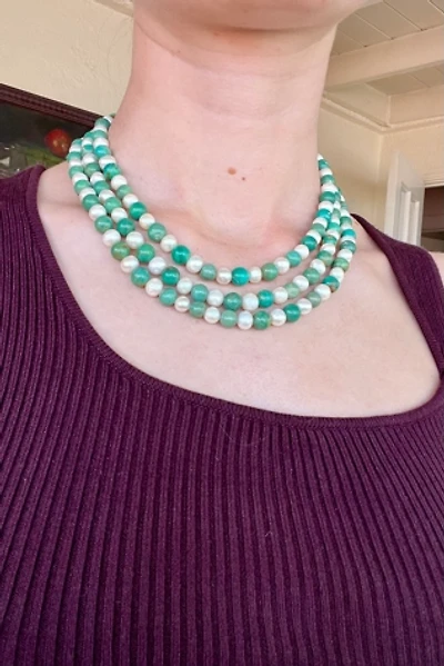 Vintage Turquoise Pearl Necklace Selected by The Curatorial Dept.
