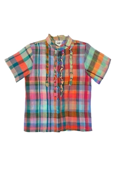 1970s Vintage Plaid Ruffled Shirt  Selected by BusyLady Baca & The Goods