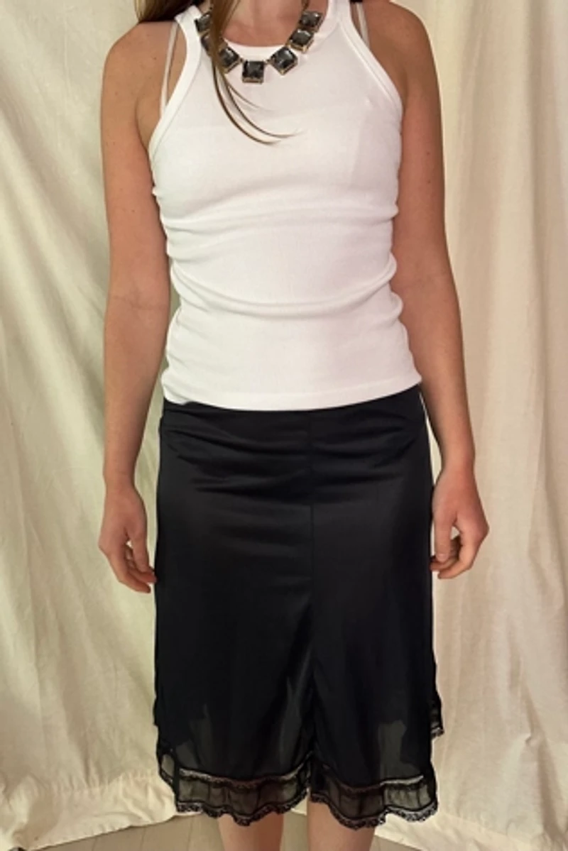 Black Ruffle Slip Selected by KA.TL.AK