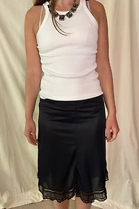 Black Ruffle Slip Selected by KA.TL.AK