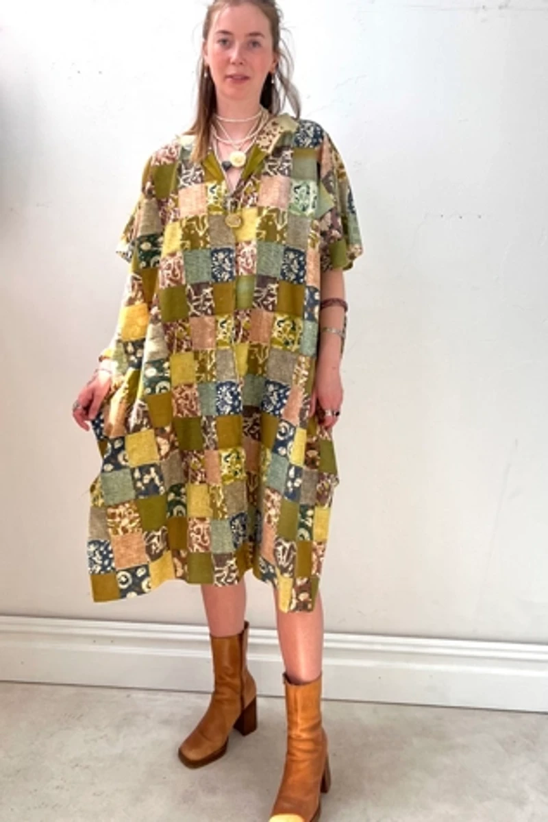 Anna Corinna Batik Patchwork Printed Smock Dress