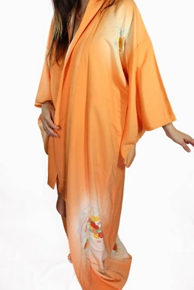 1960s Bouquet Maxi Kimono Robe Selected By Moons + Junes Vintage