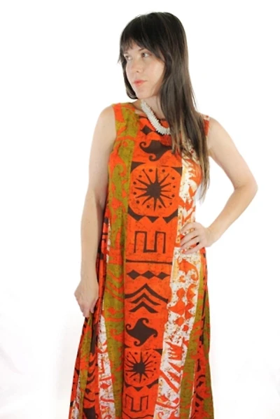 1970s Handmade Hawaiian Maxi Dress Selected By Moons + Junes Vintage