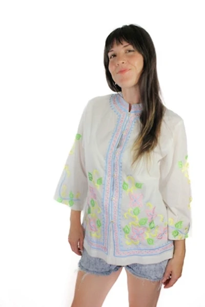 1970s Island Retreat Tunic Top Selected By Moons + Junes Vintage