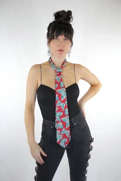 1980s Silk Butterfly Neck Tie Selected By Moons + Junes Vintage