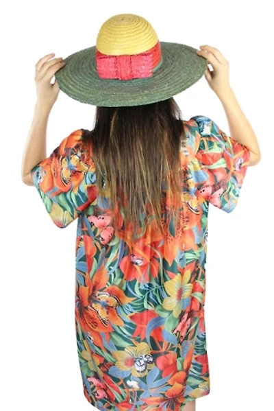 1960s Watermelon Sugar Straw Beach Hat Selected By Moons + Junes Vintage
