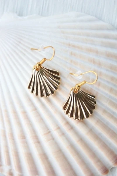 Vintage Gold Sea Shell Earrings Selected By Moons + Junes Vintage