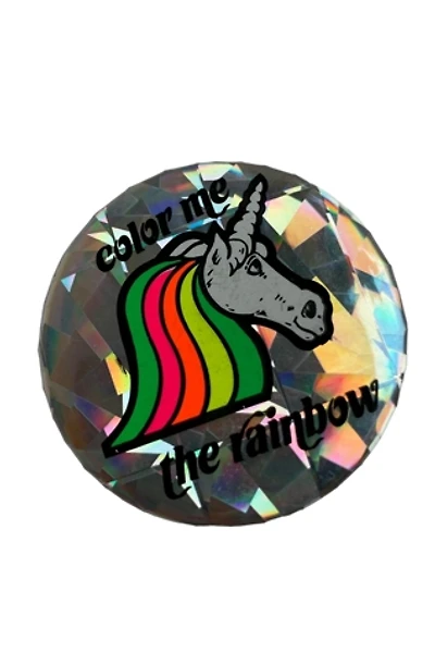 Vintage 1980s Holographic Unicorn Pin-Back Button Selected by SharpLilTeeth