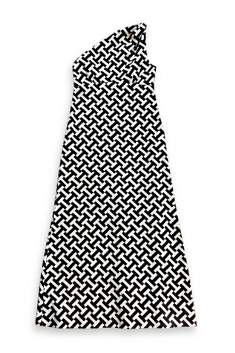 60s Graphic One-Shoulder Maxi Dress Selected by MARMALADE