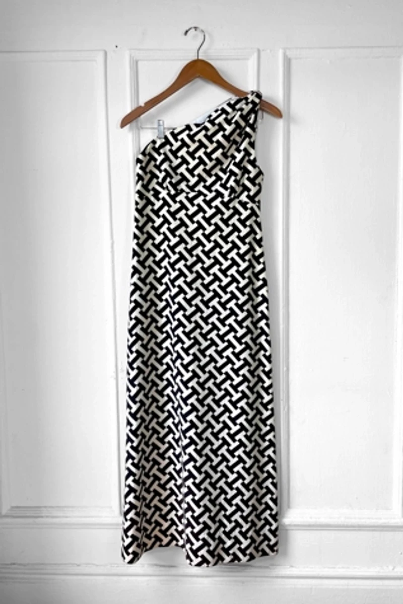 60s Graphic One-Shoulder Maxi Dress Selected by MARMALADE