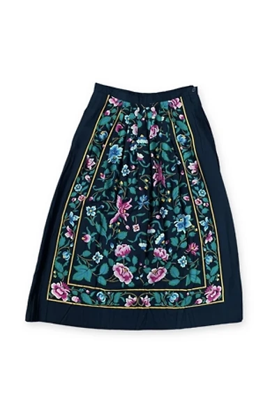Vintage Folkloric Floral Rayon Skirt Selected by MARMALADE