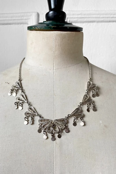 Vintage Silver Filigree Necklace Selected by MARMALADE