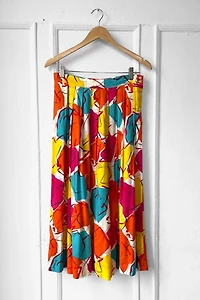 80s Abstract Print High Waist Skirt Selected by MARMALADE