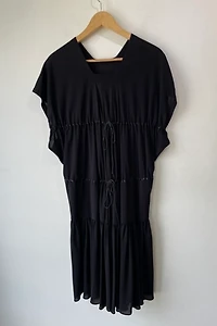 Alaia Black Loose Rayon Dress Selected by The Curatorial Dept.