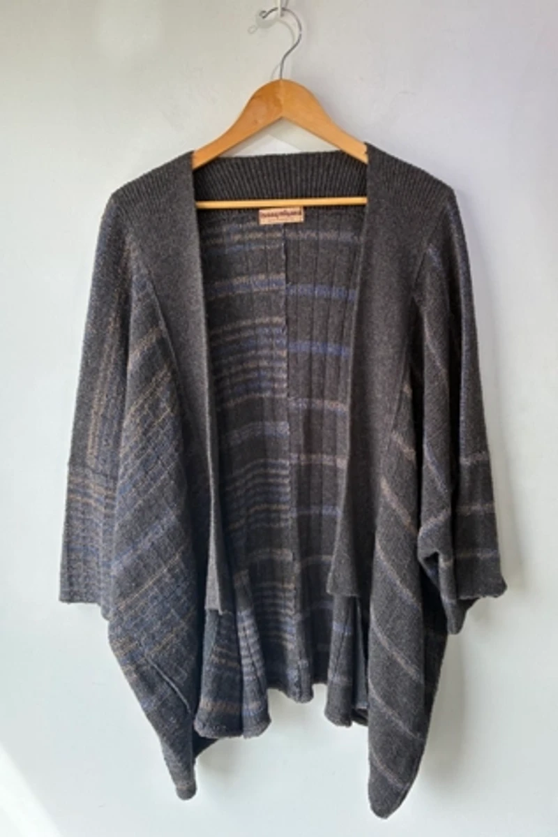 Issey Miyake by All Style Co. Grey Striped Cardigan Selected by The Curatorial Dept.