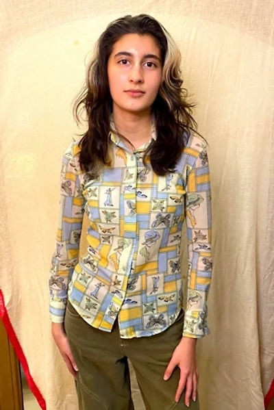 70’s Butterfly Geometric Button Up Blouse Selected by Nomad Vintage