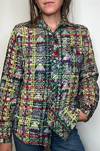 1970s Woven Ethnic Cotton Shirt Selected by Cherry