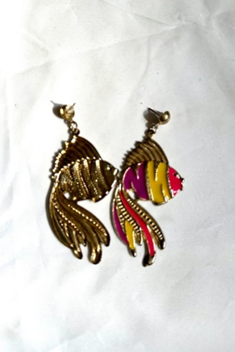1990s Tin Angel Fish Earrings Selected by Cherry