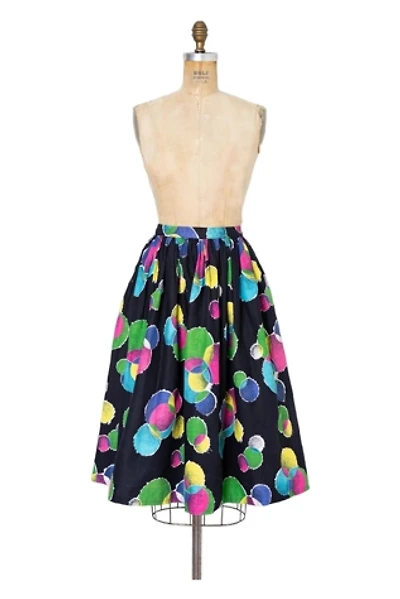 Vintage 1950s Abstract Print Cotton Skirt Selected by SwaneeGRACE