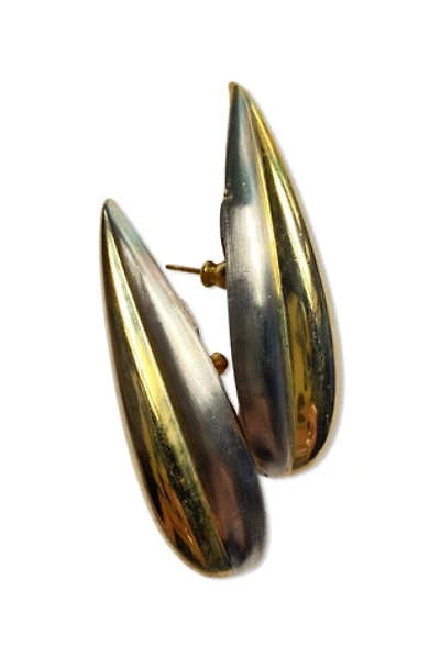 1980s Modernist Teardrop Statement Earrings Selected By Ritual Vintage