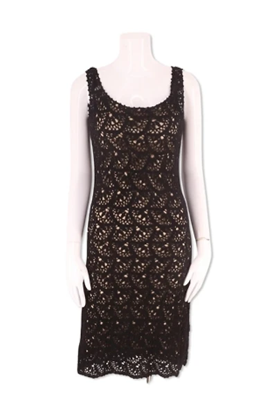 1990s Black Crochet Illusion Slip Dress Selected By Ritual Vintage