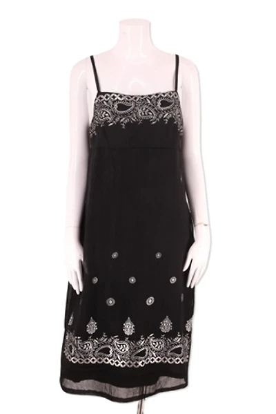 1990s Black Paisley Chiffon Slip Dress Selected By Ritual Vintage