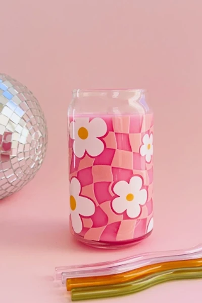 Golden Hour Designs Checkerboard Flower Glass Cup