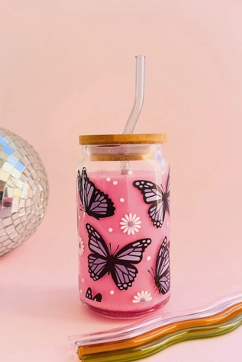 Golden Hour Designs Butterfly Glass Cup
