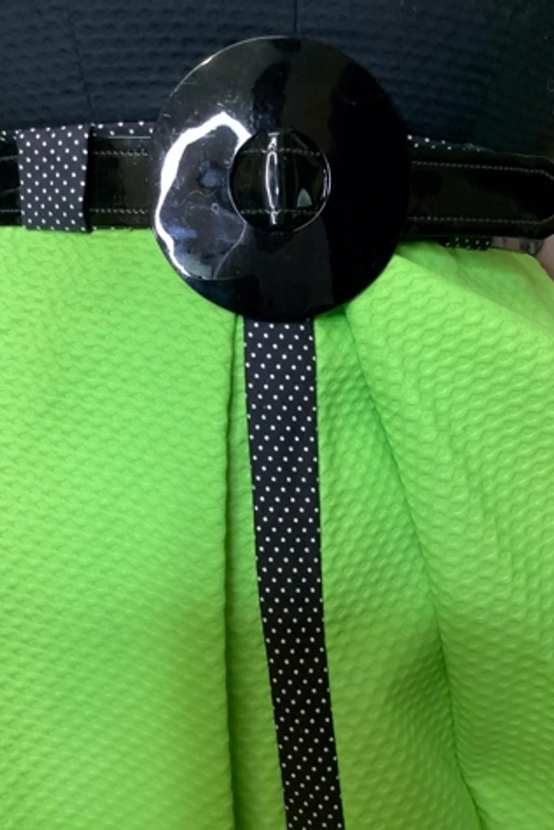 1960s Lime Green & Black Mini Dress Selected by Cherry