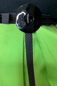 1960s Lime Green & Black Mini Dress Selected by Cherry
